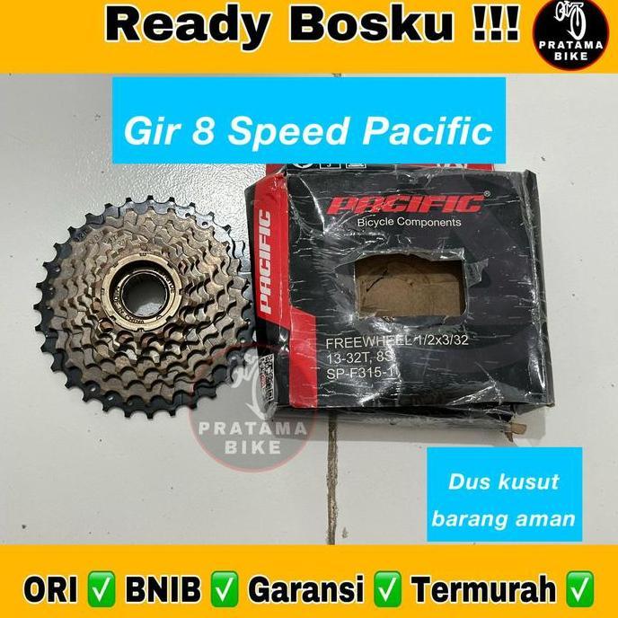 Promo Freewheel Sprocket Gir Ger Susun Tumpuk Sepeda 8 Speed Drat Ulir PACIFIC Diskon