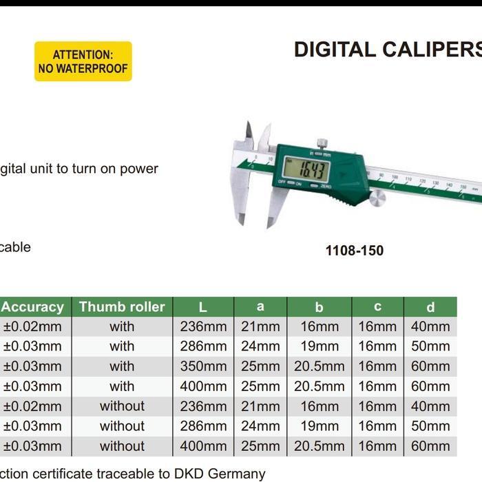 insize digital caliper 150