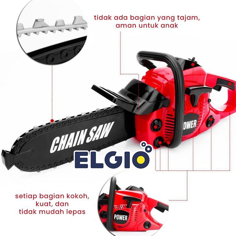BESTPROMO Mainan Simulasi Gergaji Mesin Chainsaw Elektrik Anak Permainan Alat Konstruksi