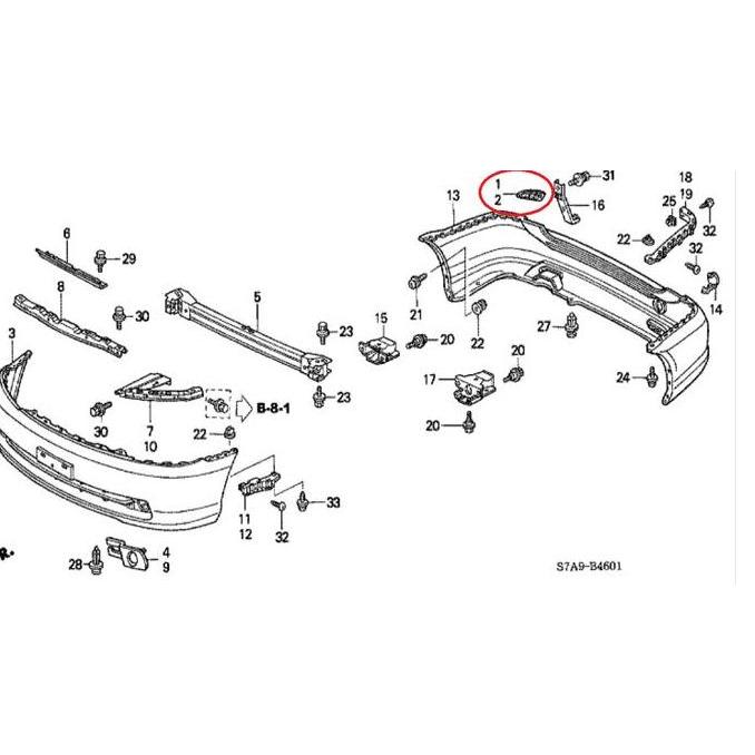 Reflektor BUMPER MATA KUCING CRV 2002-2004 Original