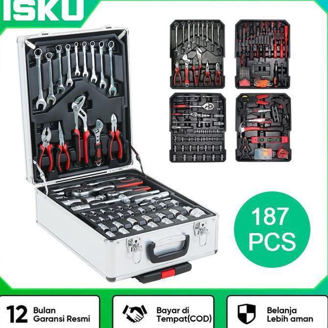 ISKU Perkakas Bengkel 187 PCS Tool Kit Dan Rumah Koper