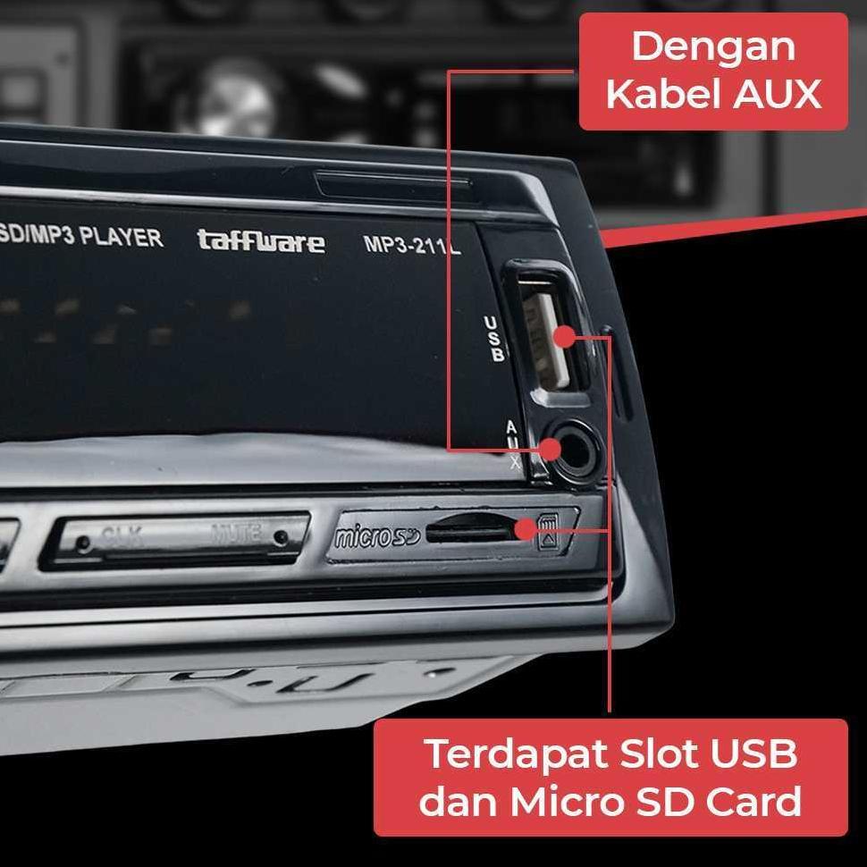 JAYA Taffware Tape Mobil Audio full bas multifungsi MP3 Player Bluetooth 5.0 60W Remote MP3-S211L