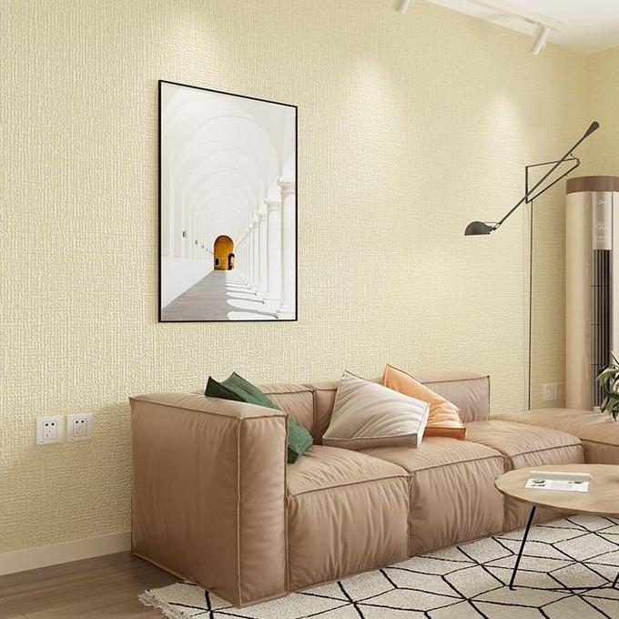 LINEN Wallpaper Linen Roll Wallpaper Dinding Dekorasi Kamar Sticker dinding kamar tidur rumah motif 