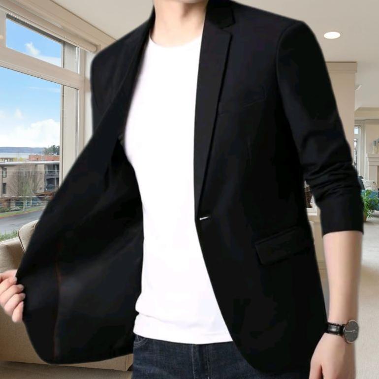 NEW JAS BLAZER FORMAL PRIA SLIM FIT HITAM CASUAL SANTAI
