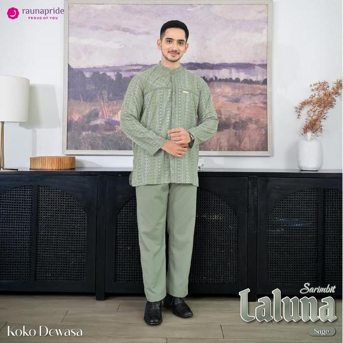 Rauna Pride - Baju Keluarga Muslim - Sarimbit Laluna Sage