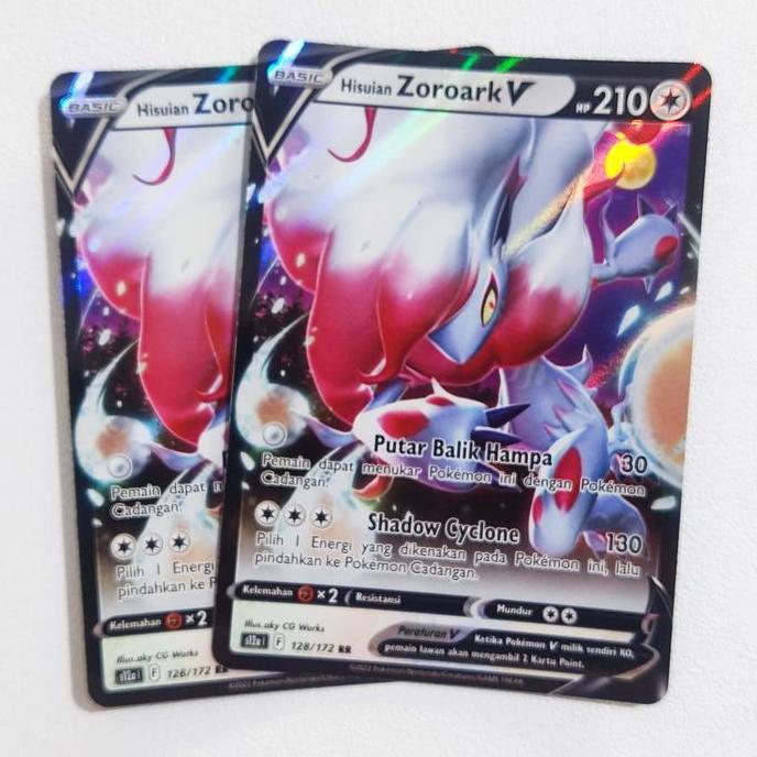 New Hisuian Zoroark V RR 128/172 S12a - Kartu Pokemon Indonesia