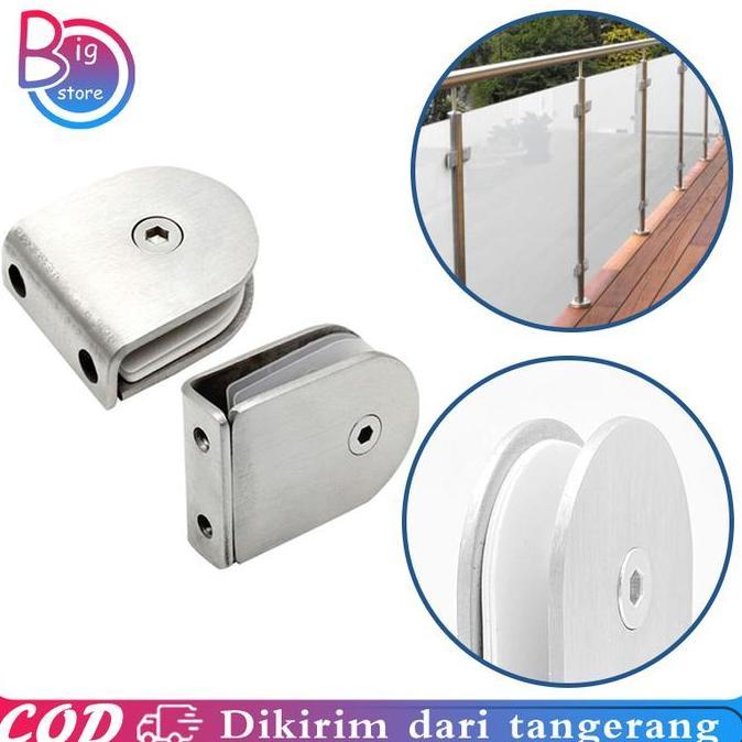 URB Penjepit Kaca Stainless Glass Clip Penjepit Kaca Dinding Penjepit Sudut Kaca Jepitan Kaca Stainl