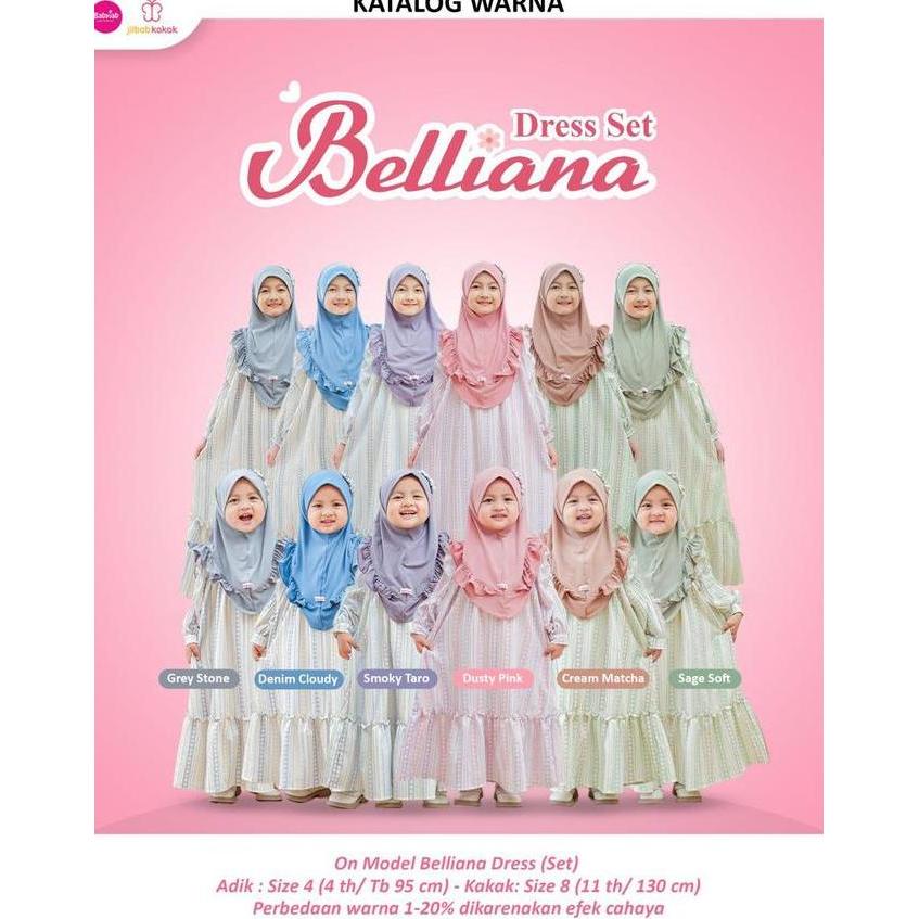Babyjab Gamis Anak Gamis Set Belliana Dress 6 Bulan - 12 Tahun