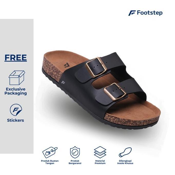 Footstep Footwear Sandal Pria Deka - Black Original Sandal