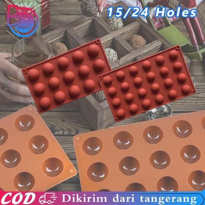 URB 15/24 Slot Cetakan Bulat Coklat Setengah Bola Chocolate Cetakan Cetakan Coklat Bulat Cetakan Cok