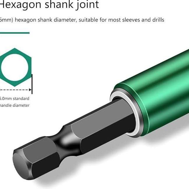JARAGGE Alat Chuck Bor Konek Cepat Batang Bor Heksagonal Kopling Cepat 80/120mm Adapter Bor Multifun