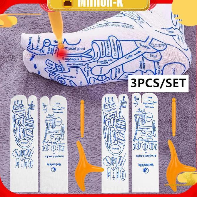 VIRYEOU Kaos Kaki Pijat Massage Socks Therapy Kaos Kaki Terapi Pijat Kaus Kaki Titik Pijat Kaki PROT