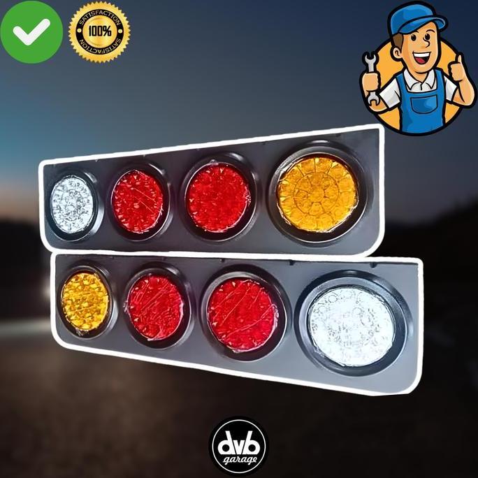 TELENIUM (2 PCS) STOP LAMP TRUK 24V LED VARIASI LAMPU BELAKANG MOBIL TRUCK TRONTON STOPLAMP LAMPU BE