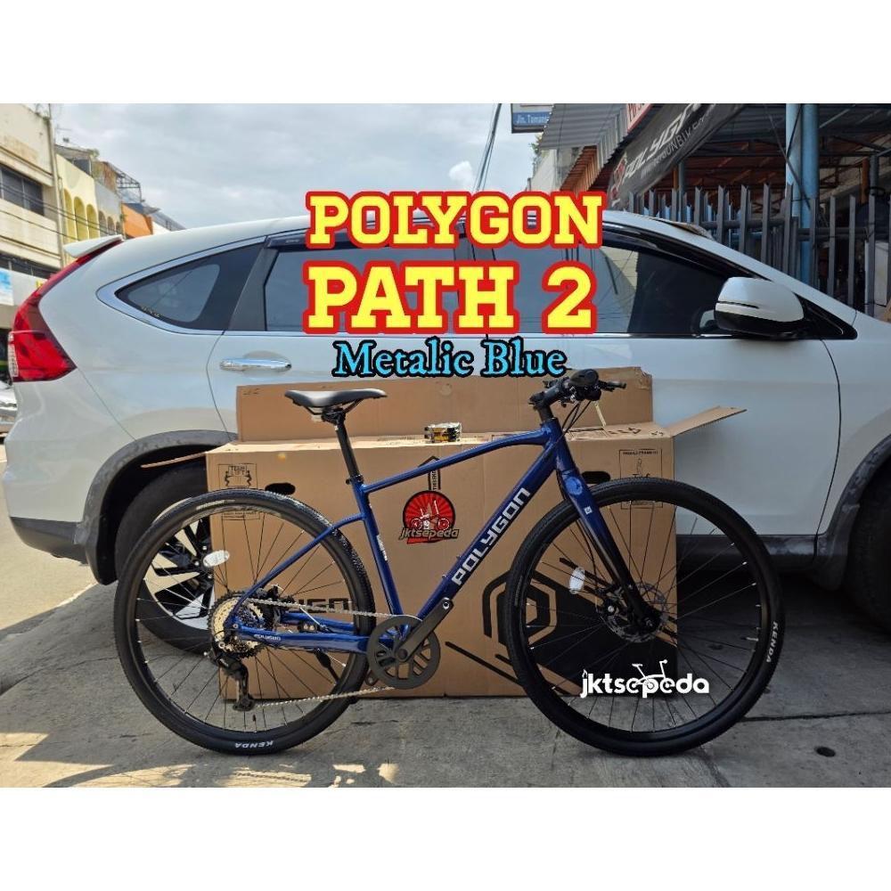Sepeda Urban Hybrid Polygon Path 2 Alloy 8 Speed Ready stock