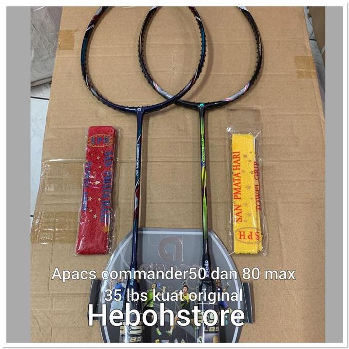 TERMURAH - Raket Badminton APACS COMMANDER 50/80 Free grip KUAT 35 LBS ORIGINAL