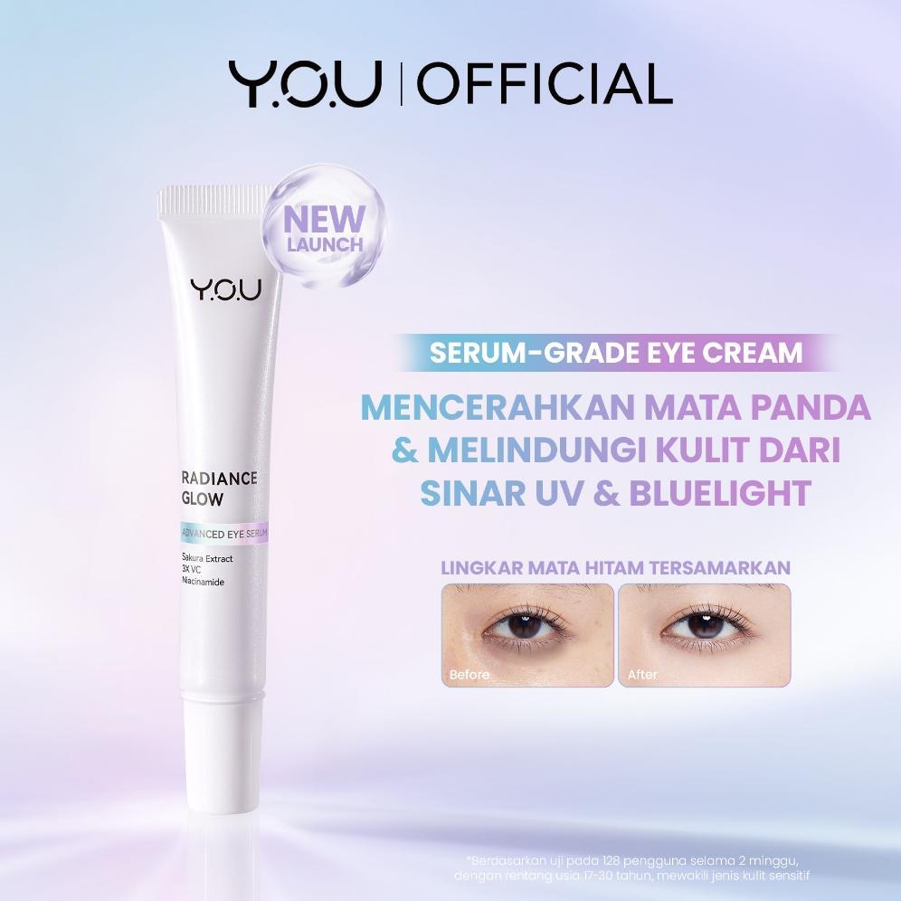 Promo YOU Radiance Glow Advanced Eye Serum Eye Cream Mencerahkan Mata Panda dengan Sakura Extract, N