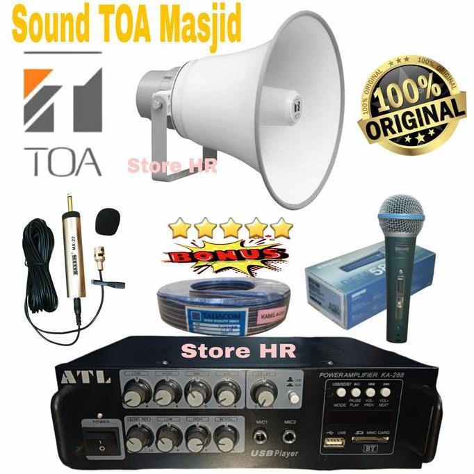 Sound System Paket Speaker Toa Masjid Ampli Usb Bluetooth