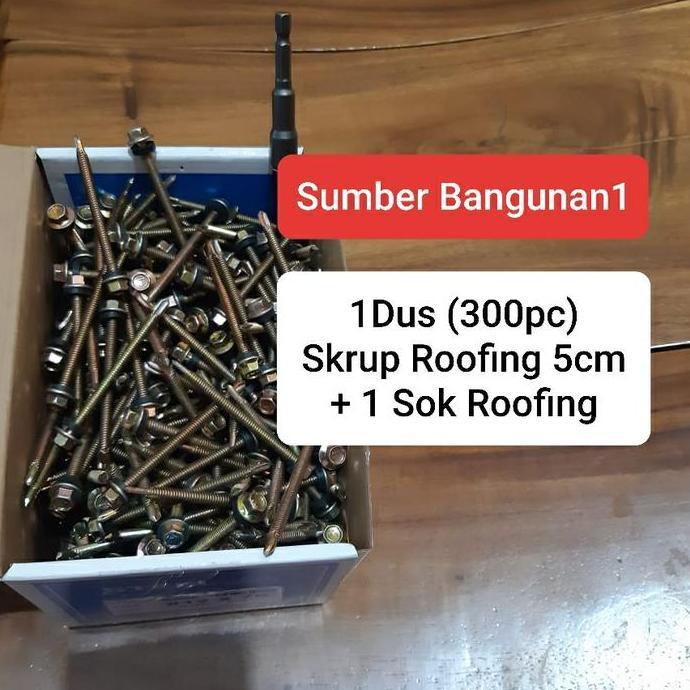 HARGA DISC - Sekrup Roofing 5cm 1 kotak roofing 12 x 50 1 dus skrup spandek