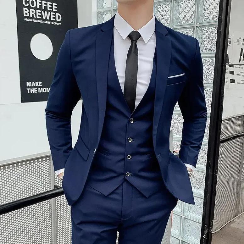 Diskon Set Jas Pria Tuxedo 3 In 1 Pria Setelan Jas Pria Formal
