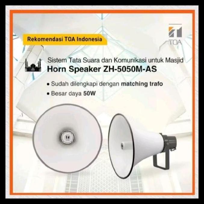 Horn Spraker Corong Toa Zh-5050M Zh 5050 50 Watt Speaker Masjid Trafo Matching Original