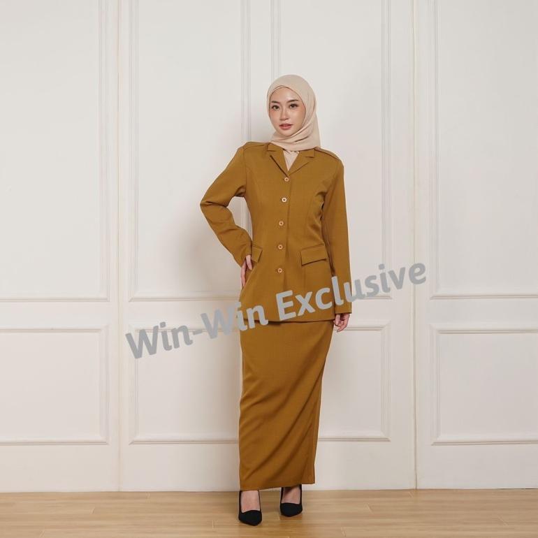 Diskon Win Win - Set Blazer Kerja Kantor Pns Wanita Warna Pemda Khaki