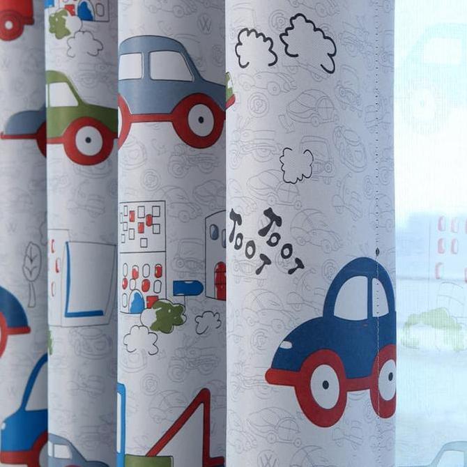 Gorden Minimalis / Tirai Jendela Minimalis / Gorden Anak Putih/ Mobil Kecil