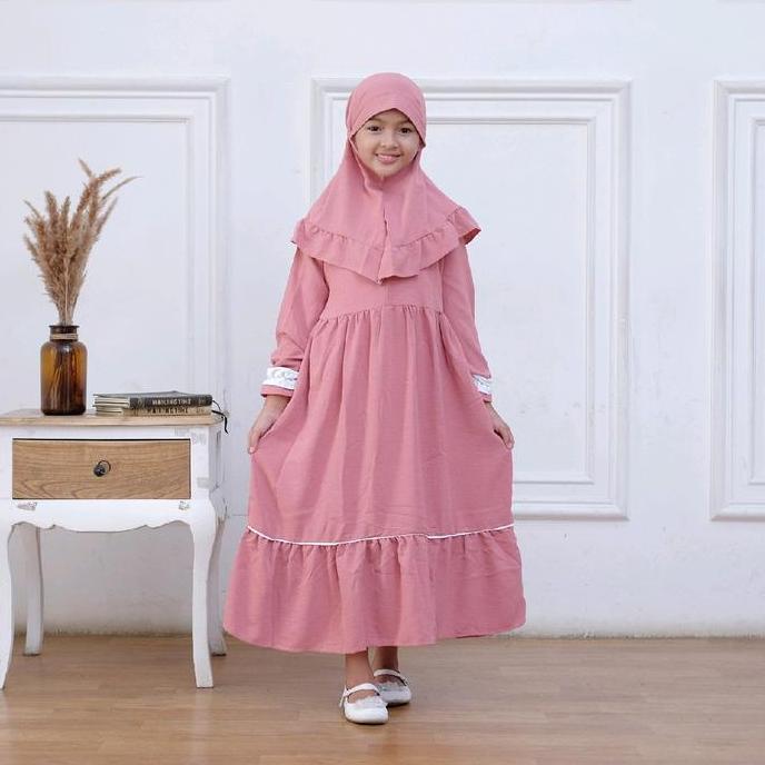 GAMIS SET HIJAB ANAK PEREMPUAN UMUR 3-8 TAHUN