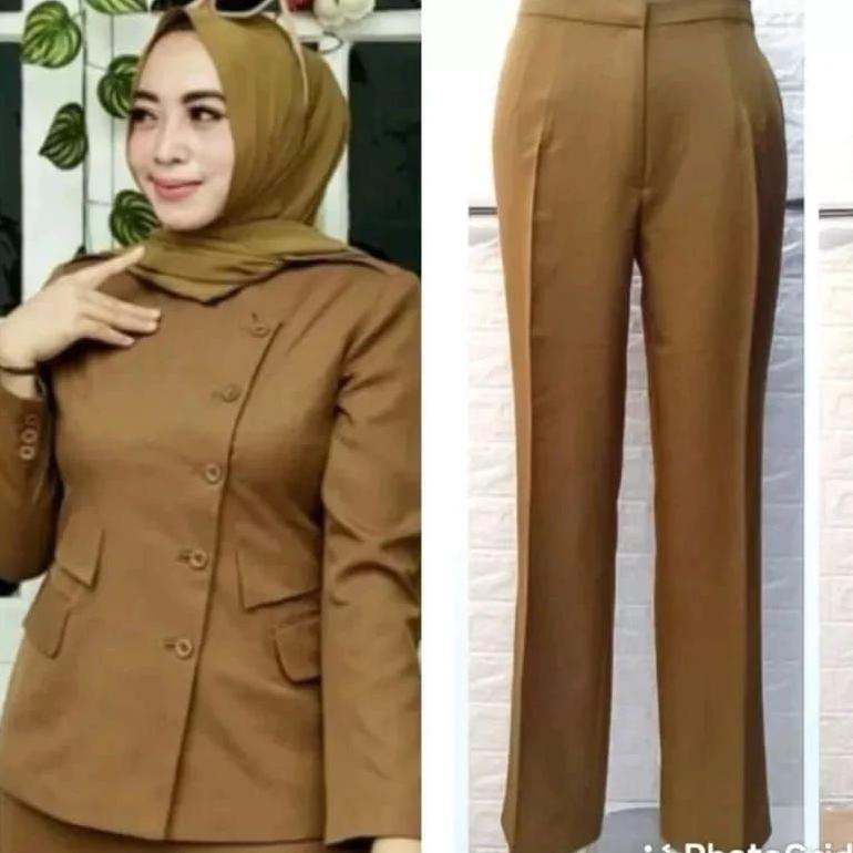 Diskon Blezer Princessfa Seragam Pdh Kheki Tua Baju Dinas Asn,Pns,Guru,Seragam Pemda Kheki Tua Wanit
