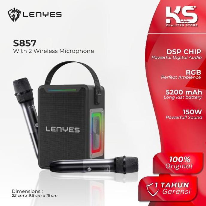 iqorida22 - lenyes s857 150w ktv speaker karaoke wireless 5.3 tws dsp chip with rgb lights high powe