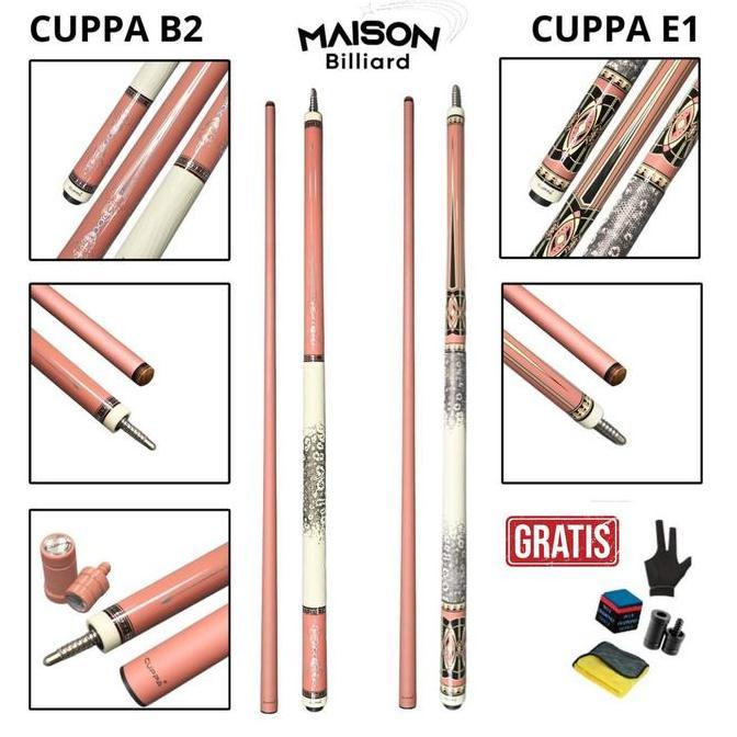 TERMURAH - Cuppa Pink Carbon Fiber Shaft Stick Billiard Carbon - Ball