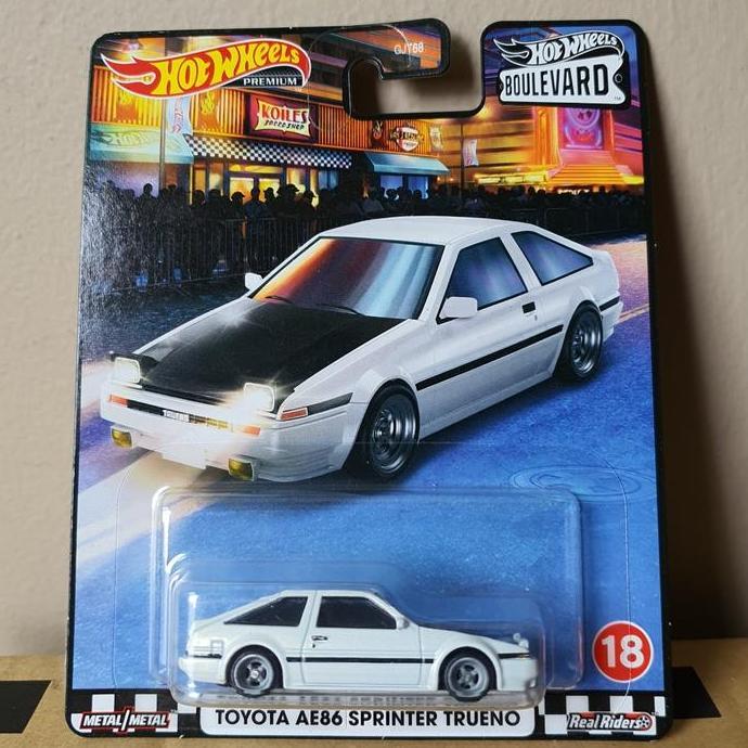 ORIGINAL HOTWHEELS PREMIUM BOULEVARD TOYOTA AE86 SPRINTER TRUENO WHITE