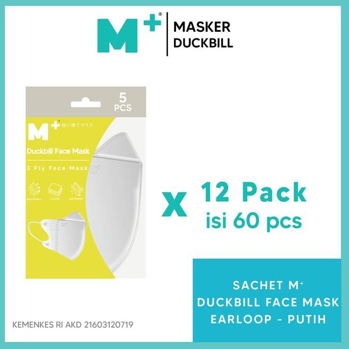Sachet M+ Duckbill Earloop 3Ply (5 Pack & 12 Pack)