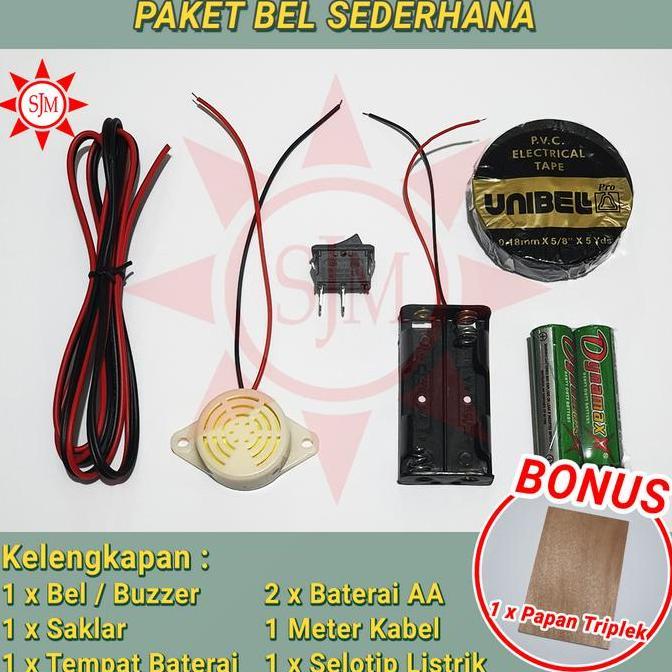 Paket Rangkaian Bel Listrik Sederhana Praktek Prakarya anak Sekolah