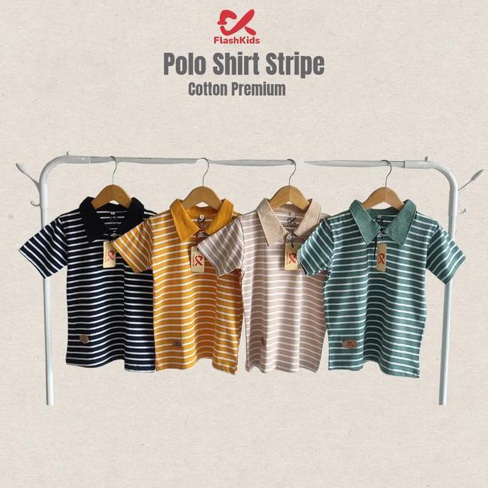 Flashkids kaos anak laki laki sallur model kerah 2-13 tahun