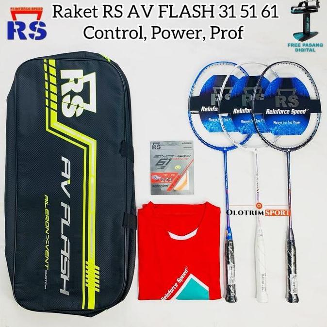 TERBARU - Raket Badminton RS AV FLASH 31 32 51 52 61 62 Control Smash Prof Speed Original