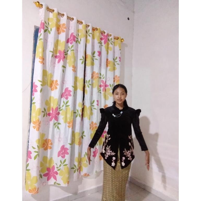 Diskon Kebaya Janggan Bludru Hitam Bordir Elegan Wanita Lengan Panjang, Kondangan & Wisuda, SXxxl