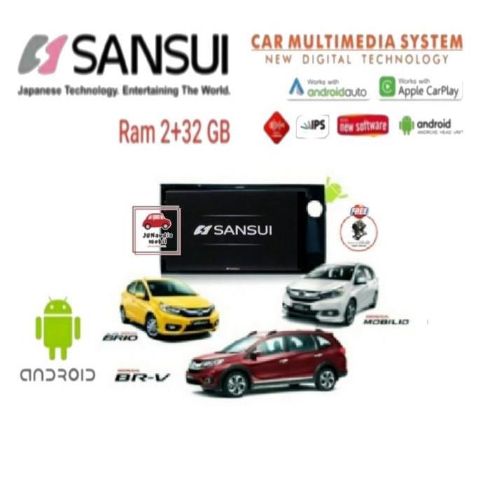 Head Unit Android Sansui 9 Inch OEM Mobilio Brio Brv + Kamera