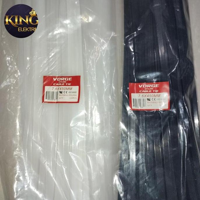 KABEL TIES CABLE PENGIKAT VORGE 7.6 X 450 MM 7,6 X 45 CM 45CM 450MM 7.6X450 7,6X450 SIAP KIRIM