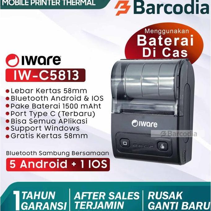 Mobile Printer Bluetooth Thermal 58mm C5813 RPP02N Portable Adaptor