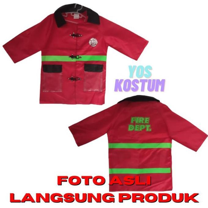 Kostum Pemadam Kebakaran Anak Import Baju Profesi Damkar TK Fireman LA