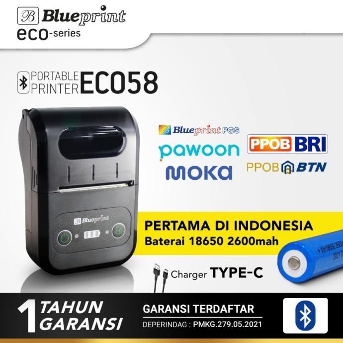 Portable Printer Thermal Mini Bluetooth Blueprint ECO58 / ECO 58 Printer