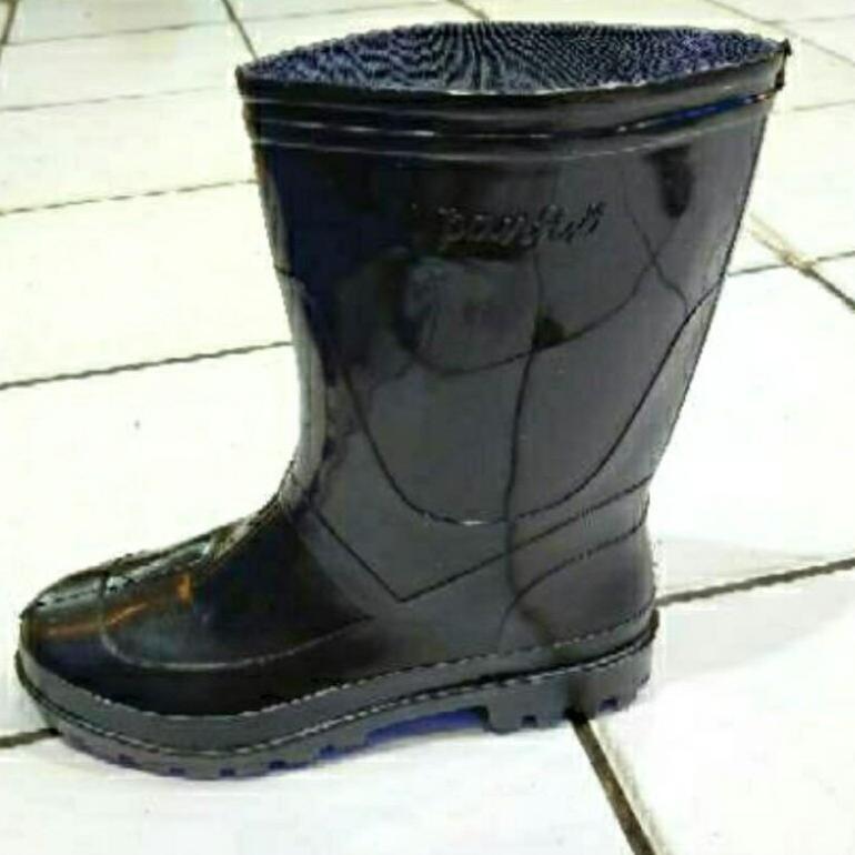 Promo Sepatu Boot Pendek Karet Rubber - Sepatu Boot Panfix Pendek Hitam - Boot Anti Air