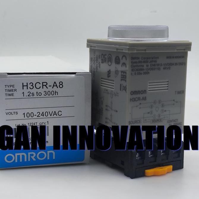 Sale Timer Omron 8 Kaki H3Cr-A8 220 Volt (Sudah Include Socket) | Omron Timer H3Cra8 | Timer Omron 8