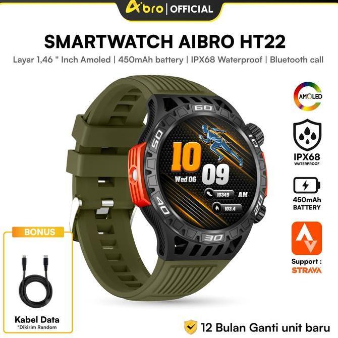 zumiastoree_ayu - aibro smartwatch ht22 anti air amoled 1.46 inch ip68 support strava bluetooth flas