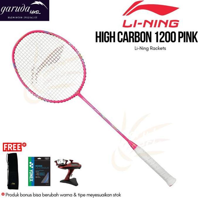 RAKET BADMINTON LINING HIGH CARBON 1200 / LINING HC 1200 / HC1200 PINK