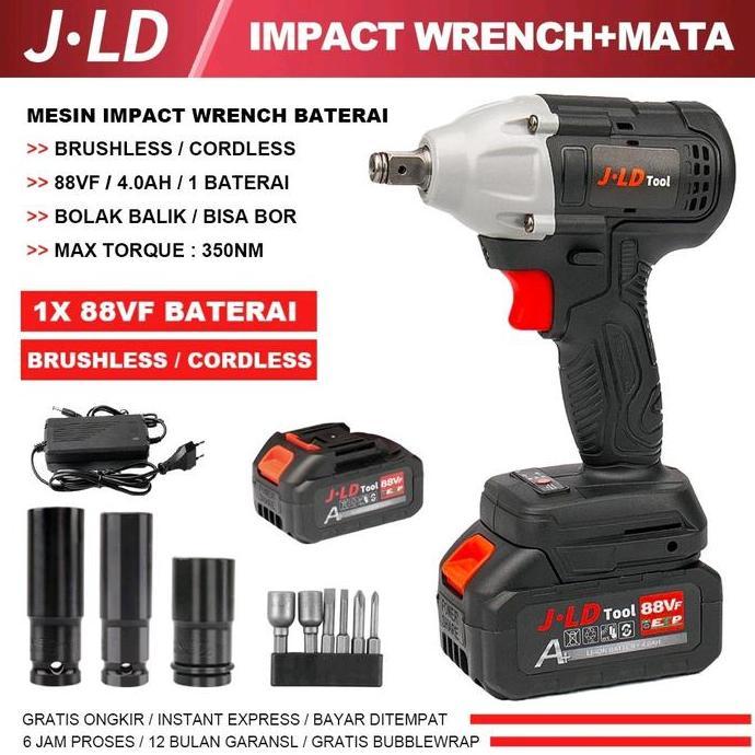 Murah Jld Cordless Impact Wrench 48S Brushless Impact Baterai 350N.M Impact Pembuka Baut 88Vf Impact
