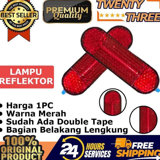 Lampu Reflektor Reflector Mata Kucing Mobil Motor Sepeda Lengkung Cekung Shockbreaker Merah Shock