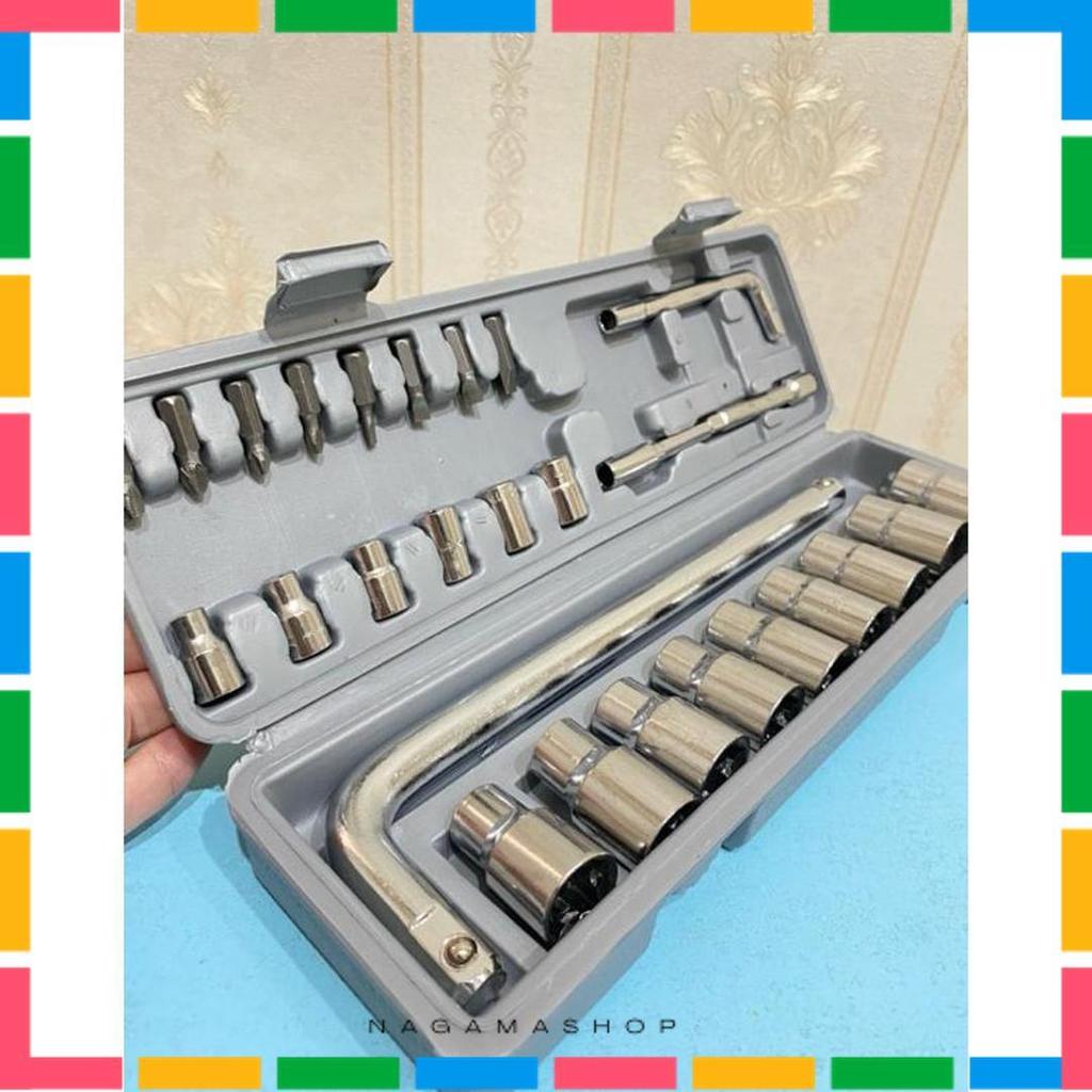 Berkualitas Kunci Sok Set / Kunci Sok 27Pcs / Kunci Shock Set / Socket Wrench Original Isi 27 Pcs Ku
