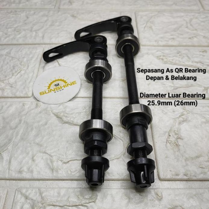 As QR Quick Release Bearing Untuk Hub Sepeda MTB Sepasang Depan Belakang