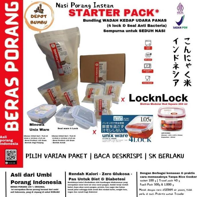 ivacoss99 - depot bumbu x locknlock starter pack  nasi porang instan / beras porang / shirataki / ko